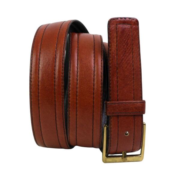 Waugh's Mens Store BROWN REAL LEATHER 1 1/8"Wd CASUAL DRESS MEN'S BELT Sz 38(A59 - Picture 1 of 13